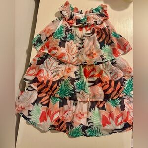 Janie and Jack Floral Ruffle Dress - Red, Green, White